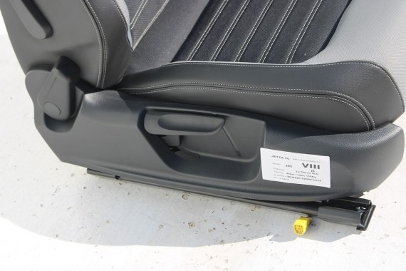 VW JETTA 5C FL FOTELE KOMPLET FOTELI siedzeń siedzenia fotel tapicerka 5C0 5C 2010- skóra w kolorze czarnym i szarym LIFT