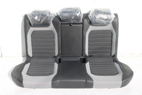 VW JETTA 5C FL FOTELE KOMPLET FOTELI siedzeń siedzenia fotel tapicerka 5C0 5C 2010- skóra w kolorze czarnym i szarym LIFT