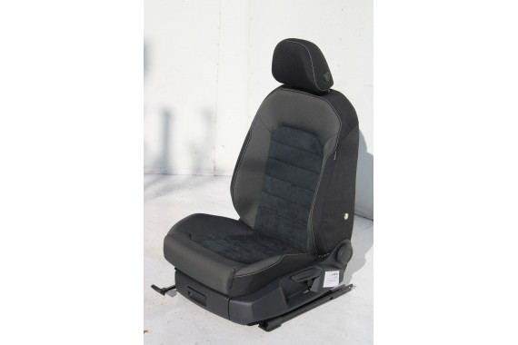 VW GOLF 7 VII FOTELE KOMPLET FOTELI siedzeń siedzenia fotel tapicerka 5G 5G4 welur + alcantara kolor czarno - szary 5G0