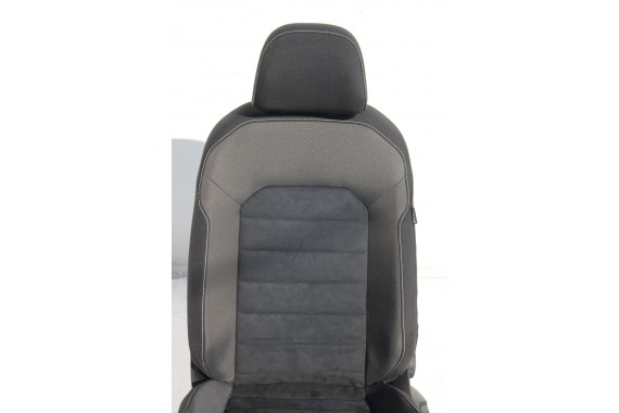 VW GOLF 7 VII FOTELE KOMPLET FOTELI siedzeń siedzenia fotel tapicerka 5G 5G4 welur + alcantara kolor czarno - szary 5G0