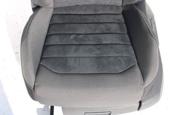 VW GOLF 7 VII FOTELE KOMPLET FOTELI siedzeń siedzenia fotel tapicerka 5G 5G4 welur + alcantara kolor czarno - szary 5G0