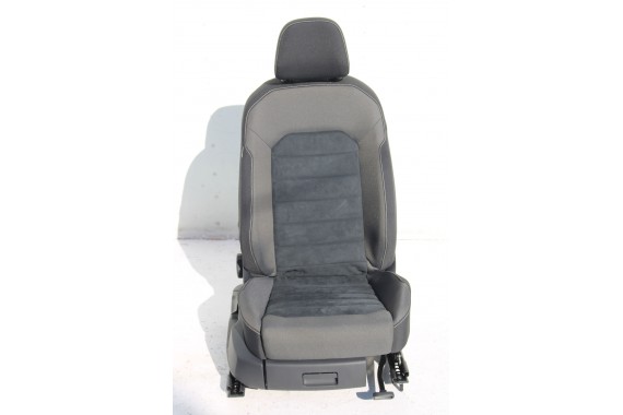 VW GOLF 7 VII FOTELE KOMPLET FOTELI siedzeń siedzenia fotel tapicerka 5G 5G4 welur + alcantara kolor czarno - szary 5G0
