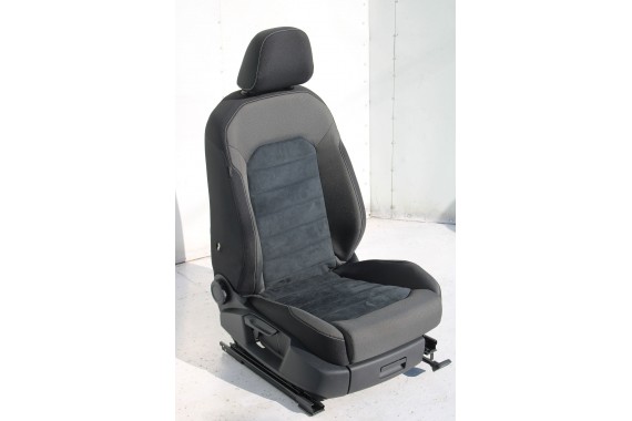 VW GOLF 7 VII FOTELE KOMPLET FOTELI siedzeń siedzenia fotel tapicerka 5G 5G4 welur + alcantara kolor czarno - szary 5G0