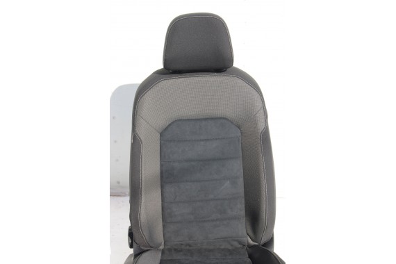 VW GOLF 7 VII FOTELE KOMPLET FOTELI siedzeń siedzenia fotel tapicerka 5G 5G4 welur + alcantara kolor czarno - szary 5G0