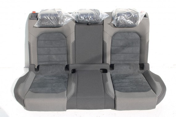 VW GOLF 7 VII FOTELE KOMPLET FOTELI siedzeń siedzenia fotel tapicerka 5G 5G4 welur + alcantara kolor czarno - szary 5G0