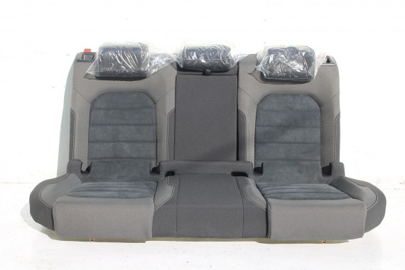VW GOLF 7 VII FOTELE KOMPLET FOTELI siedzeń siedzenia fotel tapicerka 5G 5G4 welur + alcantara kolor czarno - szary 5G0
