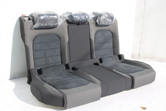 VW GOLF 7 VII FOTELE KOMPLET FOTELI siedzeń siedzenia fotel tapicerka 5G 5G4 welur + alcantara kolor czarno - szary 5G0