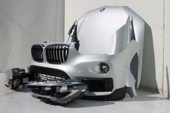 BMW X1 F48 PRZÓD maska błotniki zderzak pas przedni lampy wzmocnienie błotnik lampa Full Led A83 Glaciersilber 2.0 TDi diesel