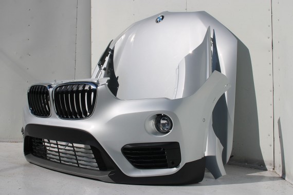 BMW X1 F48 PRZÓD maska błotniki zderzak pas przedni lampy wzmocnienie błotnik lampa Full Led A83 Glaciersilber 2.0 TDi diesel