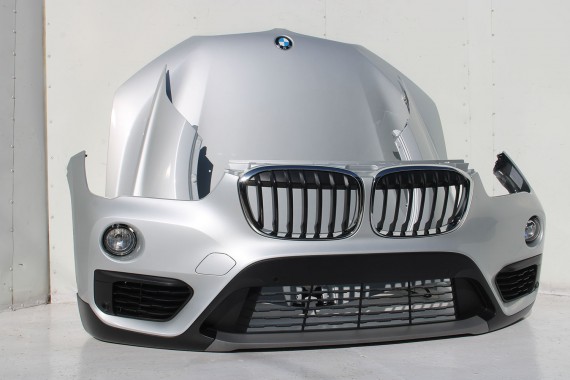 BMW X1 F48 PRZÓD maska błotniki zderzak pas przedni lampy wzmocnienie błotnik lampa Full Led A83 Glaciersilber 2.0 TDi diesel
