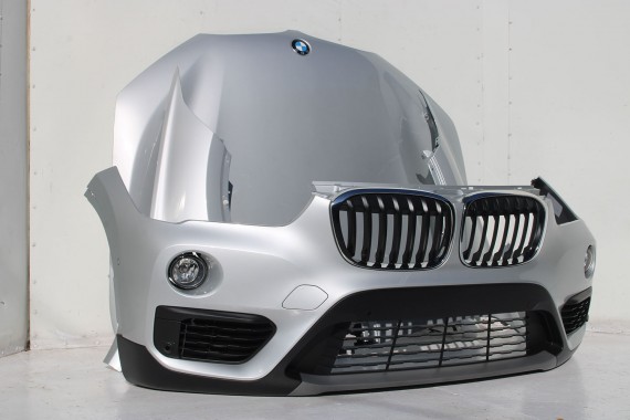 BMW X1 F48 PRZÓD maska błotniki zderzak pas przedni lampy wzmocnienie błotnik lampa Full Led A83 Glaciersilber 2.0 TDi diesel