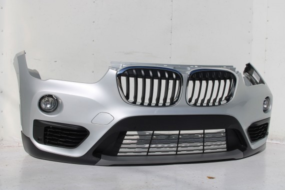 BMW X1 F48 PRZÓD maska błotniki zderzak pas przedni lampy wzmocnienie błotnik lampa Full Led A83 Glaciersilber 2.0 TDi diesel