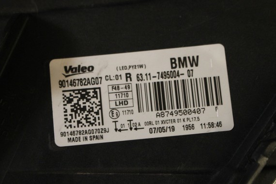 BMW X1 F48 PRZÓD maska błotniki zderzak pas przedni lampy wzmocnienie błotnik lampa Full Led A83 Glaciersilber 2.0 TDi diesel