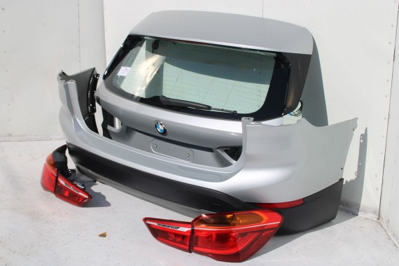 BMW X1 F48 TYŁ KLAPA BAGAŻNIKA ZDERZAK TYLNY + LAMPY TYLNE lampa A83 Glaciersilber Metallic Led Ledy 7350826 7448546 7448545