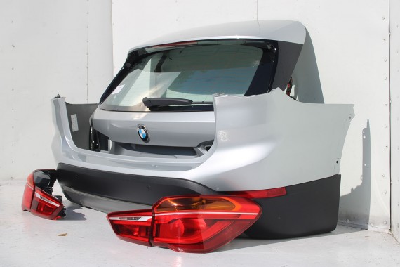 BMW X1 F48 TYŁ KLAPA BAGAŻNIKA ZDERZAK TYLNY + LAMPY TYLNE lampa A83 Glaciersilber Metallic Led Ledy 7350826 7448546 7448545