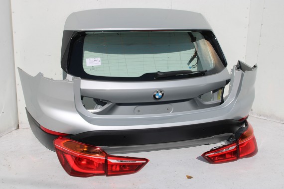 BMW X1 F48 TYŁ KLAPA BAGAŻNIKA ZDERZAK TYLNY + LAMPY TYLNE lampa A83 Glaciersilber Metallic Led Ledy 7350826 7448546 7448545