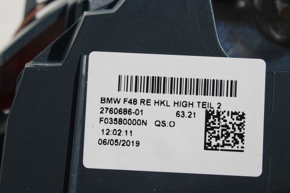 BMW X1 F48 TYŁ KLAPA BAGAŻNIKA ZDERZAK TYLNY + LAMPY TYLNE lampa A83 Glaciersilber Metallic Led Ledy 7350826 7448546 7448545