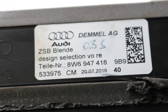 AUDI A5 8W F5 LISTWA PROGOWA 8W6947417 8W6947418 8W6 947 417 8W6947418 CABRIO listwy podświetlane nakładka progu 8W6947417