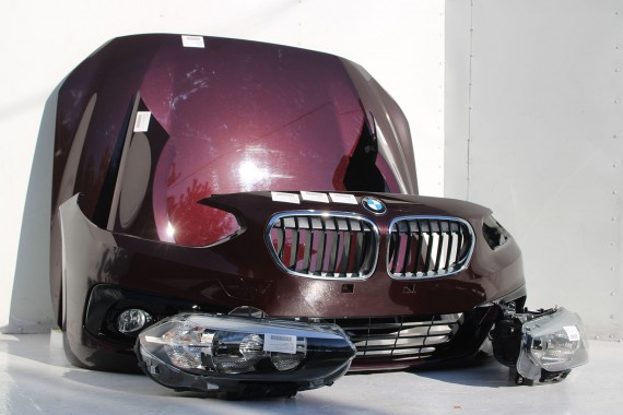 BMW 1 F52 PRZÓD maska błotniki zderzak przedni lampy błotnik Brillanteffekt (C25) Royal Burgundy Red 7441359 7441319