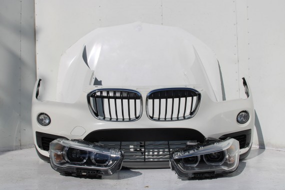 BMW X1 F48 PRZÓD maska błotniki zderzak pas przedni lampy wzmocnienie błotnik lampa Full Led 300 alpinweiss 3 2.0 TDi diesel