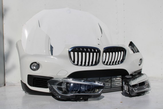 BMW X1 F48 PRZÓD maska błotniki zderzak pas przedni lampy wzmocnienie błotnik lampa Full Led 300 alpinweiss 3 2.0 TDi diesel