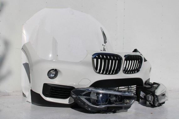 BMW X1 F48 PRZÓD maska błotniki zderzak pas przedni lampy wzmocnienie błotnik lampa Full Led 300 alpinweiss 3 2.0 TDi diesel