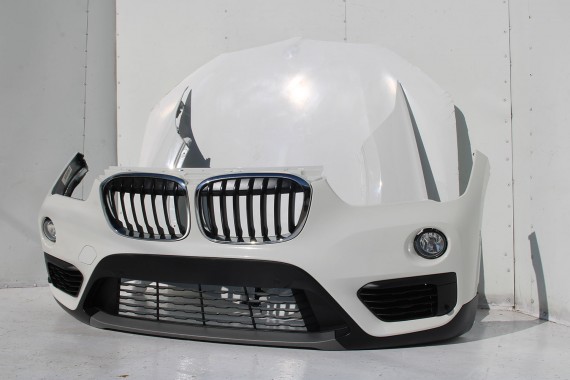 BMW X1 F48 PRZÓD maska błotniki zderzak pas przedni lampy wzmocnienie błotnik lampa Full Led 300 alpinweiss 3 2.0 TDi diesel