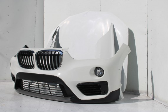 BMW X1 F48 PRZÓD maska błotniki zderzak pas przedni lampy wzmocnienie błotnik lampa Full Led 300 alpinweiss 3 2.0 TDi diesel