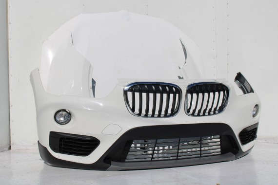 BMW X1 F48 PRZÓD maska błotniki zderzak pas przedni lampy wzmocnienie błotnik lampa Full Led 300 alpinweiss 3 2.0 TDi diesel