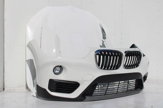 BMW X1 F48 PRZÓD maska błotniki zderzak pas przedni lampy wzmocnienie błotnik lampa Full Led 300 alpinweiss 3 2.0 TDi diesel