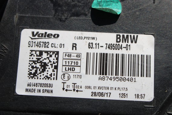 BMW X1 F48 PRZÓD maska błotniki zderzak pas przedni lampy wzmocnienie błotnik lampa Full Led 300 alpinweiss 3 2.0 TDi diesel