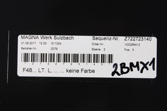 BMW X1 F48 LISTWA PROGOWA 7332327 7332328 próg 2 szt. 51 77 7332327 51 77 7332328 zewnętrzna 51777332327 51777332328