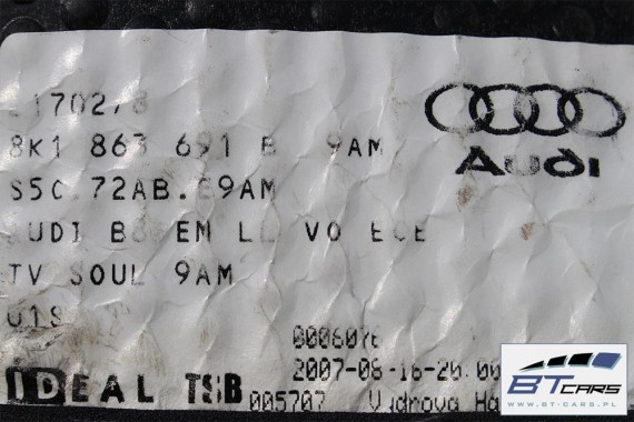 AUDI A4 A5 DYWANIKI PODŁOGI DYWANIK 8K1863691B wycieraczki 8K1 863 691 B 8K B8 8T 8K1863691B 8K1863691F 8K1863691H 8K1863691B