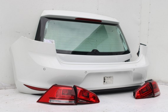 VW GOLF VII 7 TYŁ ZDERZAK tylny + KLAPA BAGAŻNIKA + LAMPY lampa Kolor: 0Q 	LC9A 	Pure white 	Biały 5G