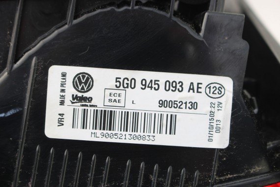 VW GOLF VII 7 TYŁ ZDERZAK tylny + KLAPA BAGAŻNIKA + LAMPY lampa Kolor: 0Q 	LC9A 	Pure white 	Biały 5G