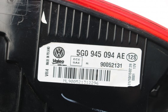 VW GOLF VII 7 TYŁ ZDERZAK tylny + KLAPA BAGAŻNIKA + LAMPY lampa Kolor: 0Q 	LC9A 	Pure white 	Biały 5G