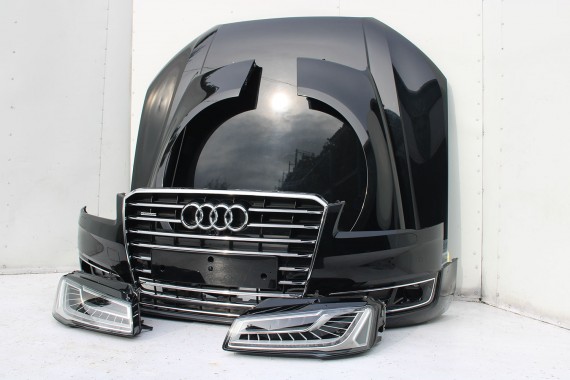 AUDI A8 4H LIFT PRZÓD Matrix maska błotniki zderzak + TYŁ klapa lampy + DRZWI lewa prawa strona FL 0E0E LY9T czarny PAKIET