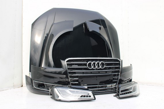 AUDI A8 4H LIFT PRZÓD Matrix maska błotniki zderzak + TYŁ klapa lampy + DRZWI lewa prawa strona FL 0E0E LY9T czarny PAKIET