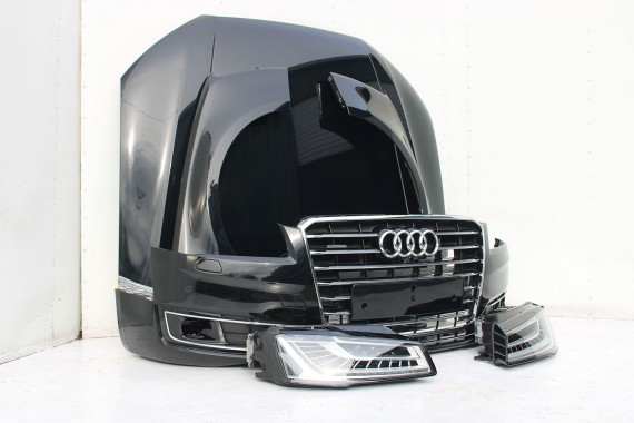 AUDI A8 4H LIFT PRZÓD Matrix maska błotniki zderzak + TYŁ klapa lampy + DRZWI lewa prawa strona FL 0E0E LY9T czarny PAKIET
