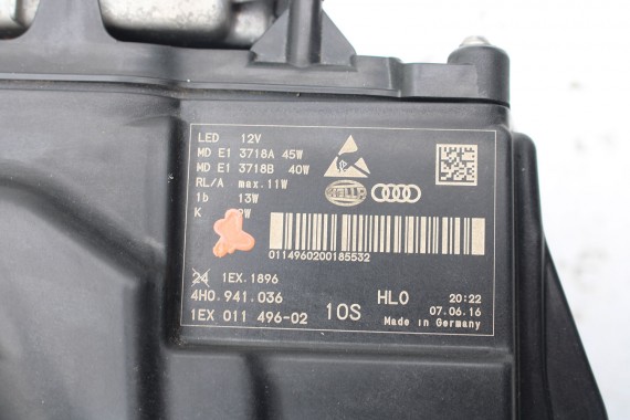 AUDI A8 4H LIFT PRZÓD Matrix maska błotniki zderzak + TYŁ klapa lampy + DRZWI lewa prawa strona FL 0E0E LY9T czarny PAKIET