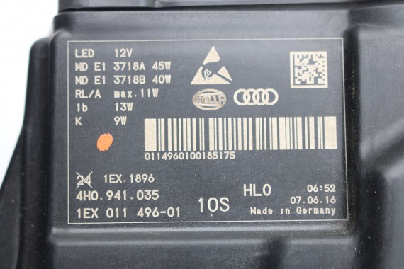 AUDI A8 4H LIFT PRZÓD Matrix maska błotniki zderzak + TYŁ klapa lampy + DRZWI lewa prawa strona FL 0E0E LY9T czarny PAKIET