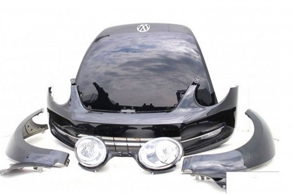 VW NEW THE BEETLE PRZÓD L041 maska błotniki zderzak pas przedni lampy wzmocnienie błotnik lampa 5C Kolor L041 czarny KOMPLETNY