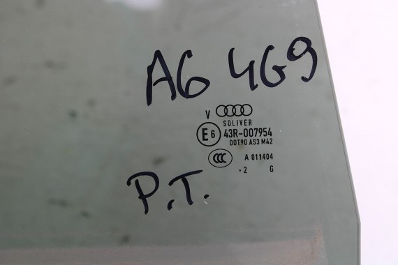 AUDI A6 KOMBI SZYBA DRZWI PRAWE 4G9845206 4G9845206A tył 4G9 845 206 A prawa tylna przyciemniana drzwiowa rok 2012 4G C7 AVANT