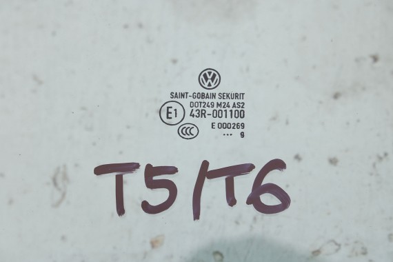 VW T5 T6 SZYBA DRZWI PRAWE 7H0845202 prawa przód boczna przednia pasażera rok 7H 7E 2009 7H0845202A 7H0845202C 7H0845202D E1 AS2