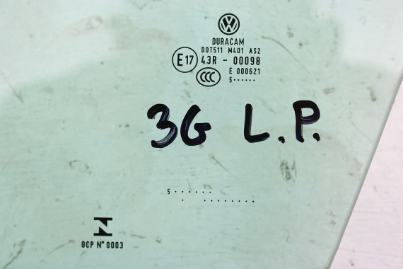 VW PASSAT B8 SZYBA DRZWI LEWE 3G0845201 lewa przód przednia kierowcy 3G0 845 201 rok 2015 zielony E17 AS2 drzwiowa 3G 3G9 2015-