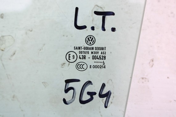 VW GOLF 7 VII SZYBA DRZWI LEWE 5G6845025 lewa tył tylna 5G6 845 025 rok 2014  zielony E1 AS2 drzwiowa 5G 5G4 5G6 FL