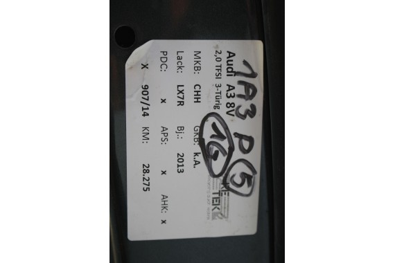 AUDI A3 DRZWI PRAWE STRONA PRAWA 8V0 8V 2013- 3 drzwiowa 0C0C LX7R Szary 8V3831052A 8V3831052B 8V3831052C 8V3 831 052 8V3831052