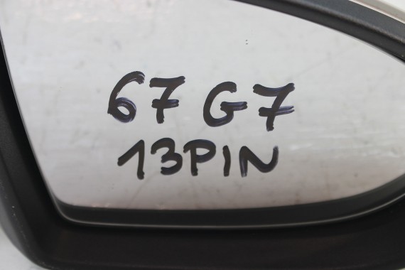 VW GOLF 7 VII LUSTERKO DRZWI PRAWE 13 pin 13pin kabli składane zewnętrzne 0Q0Q LC9A biały 5G pinów kabli przewodów 5G1857508