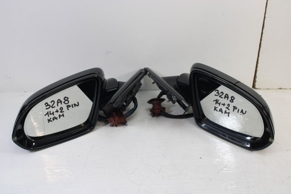 AUDI A8 LUSTERKO DRZWI LEWE 14 +2 pin 0E LY9T Czarny 4H zewnętrzne 16 pinów kabli 4H fotochrom 4H1857409N 4H0857535D 4H1857409M