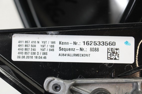 AUDI A8 LUSTERKO DRZWI PRAWE 14 +2 pin 0E0E LY9T Czarny zewnętrzne 16 pinów kabli 4H fotochrom 4H1857410N 4H0857536D 4H1857410M